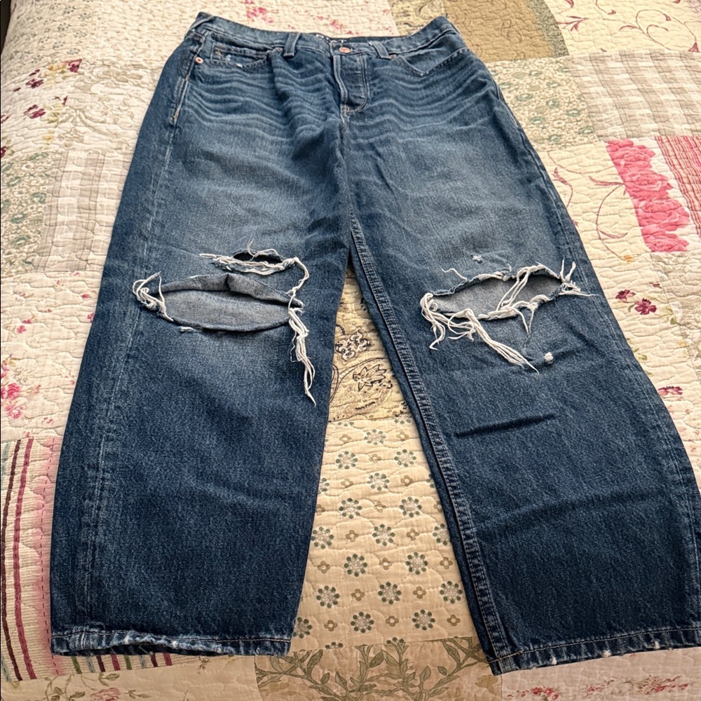 Ariat Distressed Dark Blue Straight-Leg Jeans